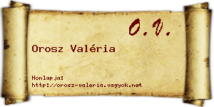 Orosz Valéria névjegykártya