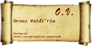 Orosz Valéria névjegykártya